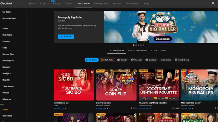 Cloudbet Canlı Casino